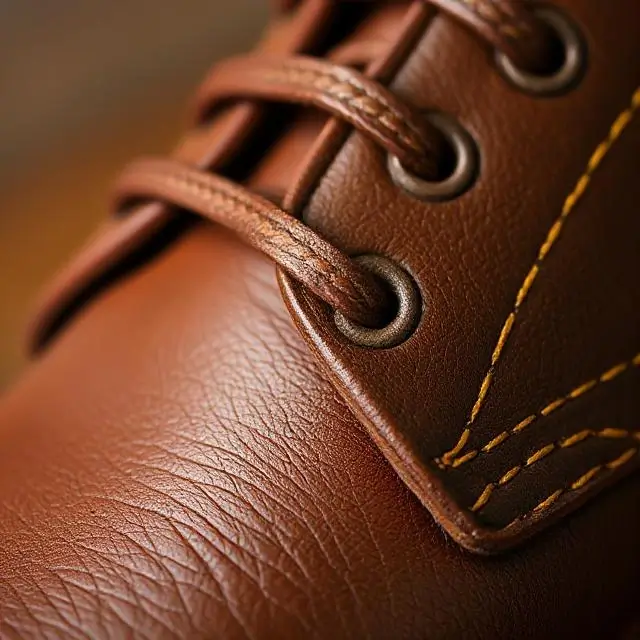 Close-up of Goodyear welt stitching