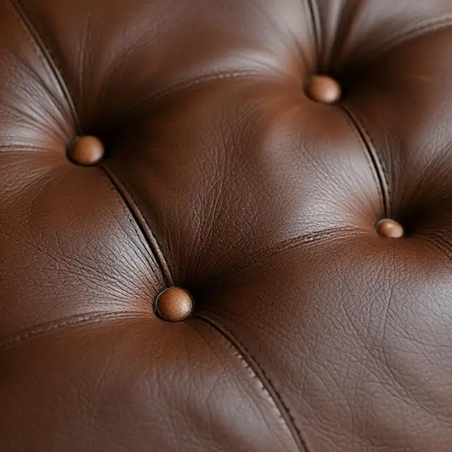 Hand-burnished leather finish