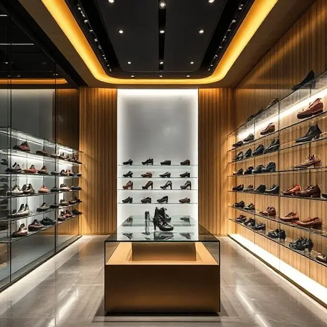 Sleek and innovative shoe store interior in Milan.